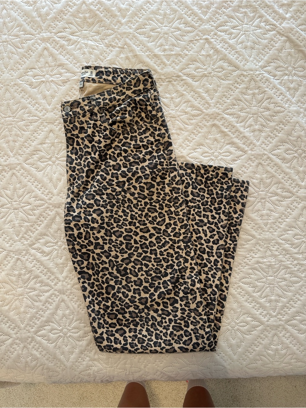 Abercrombie & Fitch Leopard Skinny Jeans - Beige & Black